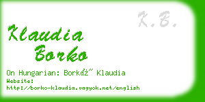 klaudia borko business card